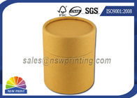 No Printing Kraft Cardboard Tubes Packaging , Cylinder Round Kraft Paper Cans