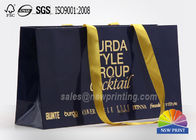 Glossy Laminated Full Color Printed Custom Paper Garment Bags with Ribbon Handle