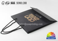 Custom Hot Stamping Logo Luxury Black Cardboard Paper Packaging Bag For Clothes
