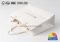 High End Custom Hot Gold Stamping Embossing Logo White Shopping Paper Bag
