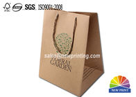 CMYK Printing Brown Kraft Paper Bags Food Packaging Bag With Ribbon Handle