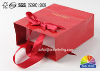 Hot Stamping Logo Exquisite Small Personalised Paper Bags With Ribbon Handle