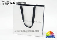 Fashion Custom Paper Shopping Bags / Paper Carry Bag With Ribbon Handle