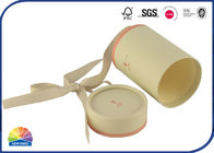 Custom Round Paper Tube Packaging Cylinder Paper Box With Ribbon Bowknot