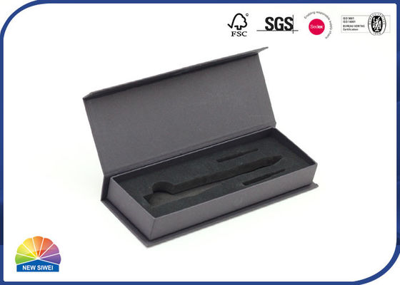 Magnetic Black Rectangle Hinged Lid Gift Box For Pen Packaging