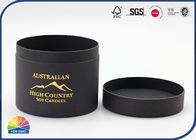 Gold Logo Eco Friendly Black Paper Tube With Lid Candle Packaging