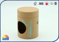 Uv 4c Print 120gsm Brown Kraft Tube Packaging Matte Varnishing