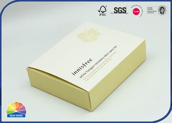 4c UV Print White Kraft Paper Folding Cosmetic Box Debossing Logo