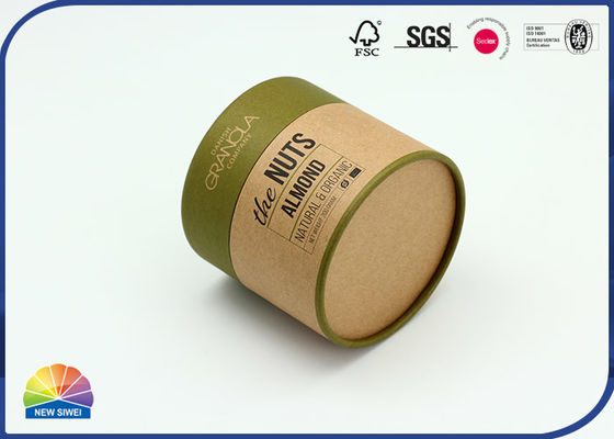 4c UV Print Packaging Peanuts Dry Fruit Kraft Paper Tube Box