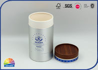 4c Uv Print 182gsm Silver Cardboard Tube Packaging For Coffee TEA