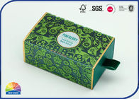 Green Stamping PET Drawer Paper Box With Flocking Handle