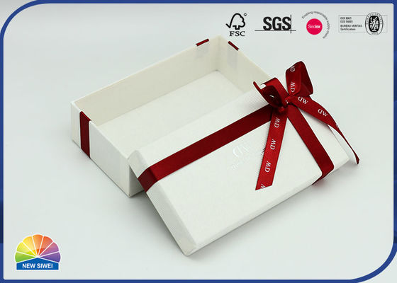Ribbon Bowknot Paper Medium Gift Box Silver Foil Hot Stamping