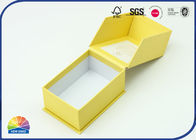 Faint Yellow Printing 1200gsm Hinged Lid Box Gold Hot Stamping