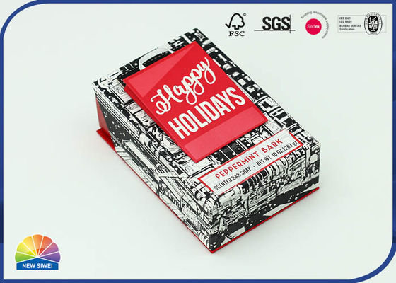 Glittering Words Hinged Lid Rigid Paper Box Pack Festival Gift