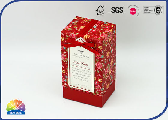 Bowknot Decorated Rose Soap Packaging Rigid Neck Box