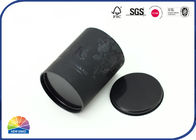 Hot Stamping Black Cardboard Tube Embossing Candle Tube Box