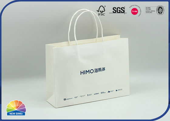 Custom Printing Logo White Paper Shopping Bag Stand Up Kraft Bag