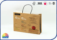 4c UV Print 180gsm Brown Kraft Paper Bags Packaging For Cosmetics
