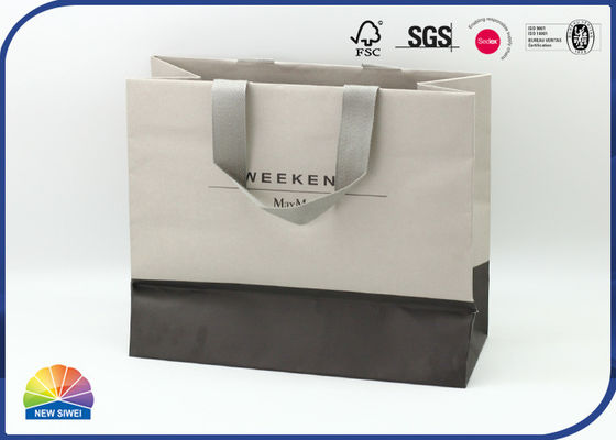 Silk Handle 200gsm Natural Paperboard Shopping Bag Customized Logo