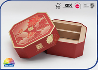 Gold Stamping Logo Octagonal Paper Box With Lid Festival Present Package