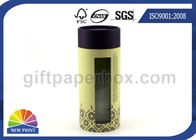 Rigid Cardboard Paper Tea Packaging Tube with PVC Window , Luxury Perfume Gift Boxes