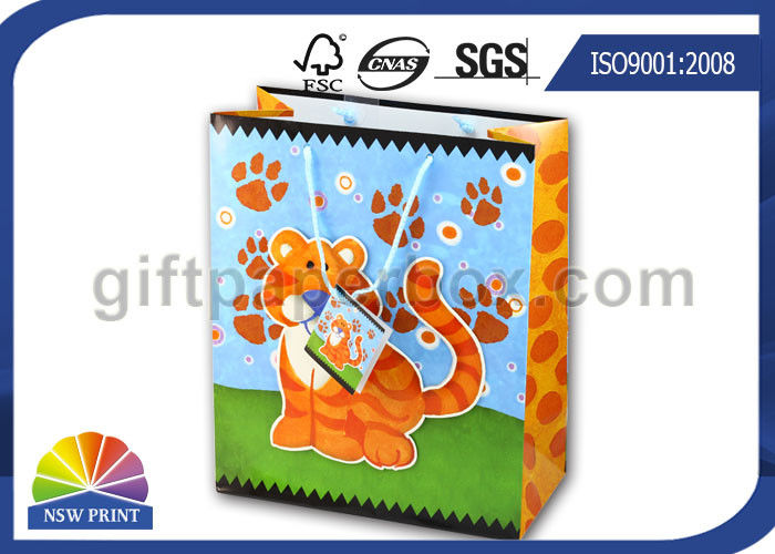 Colorful Carton Tiger Pattern Wrapping Paper Gift Bag for Children Party Gifts