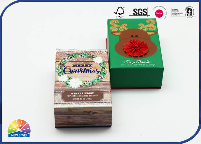 Eco Friendly Customized Recycles Hinged Lid Gift Box 4C Printed Matte Lamination