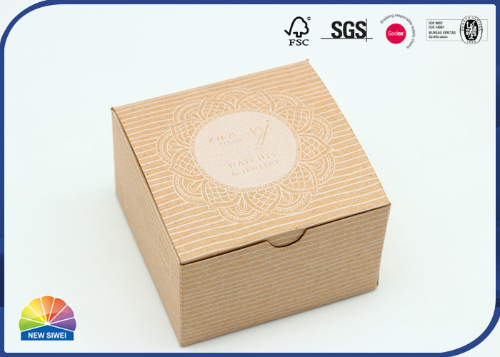 Silkscreen Embossing Kraft Paper Gift Boxes 250gsm Small Size Custom