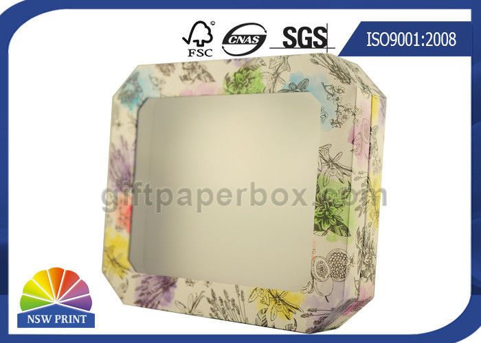 Detachable Lid Custom Printing Rigid Gift Box With Clear PVC Window OEM / ODM