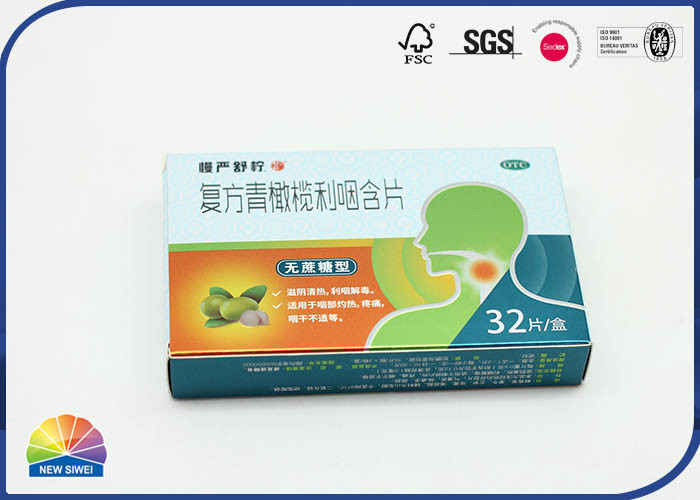 CMYK Gloss Lamination Embossing Folding Carton Box For Medicine Packaging