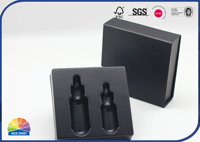 Matt Lamination Magnetic Closure Customzied Logo Szie Black Foldable Gift Box With Plastic Foil