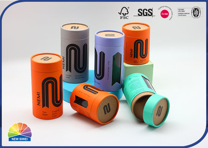 Perfume Paper Packaging Tube Custom Logo Cylinder With Plastic Window
