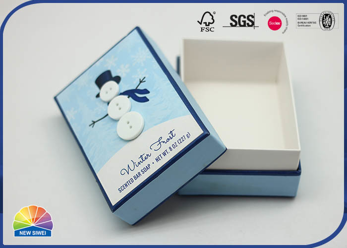 Christmas Snowman 4C Printed Customized Size Rigid Shoulder Box With Buttons