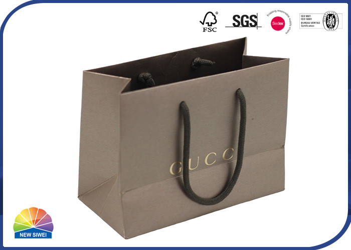 Knot Cotton Handles Paper Shopping Bags For Belt Gift Packaging