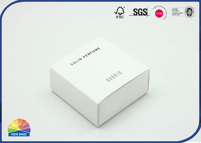 Matte White Folding Carton Box Sleeve Drawer Packaging For Solid Perfume