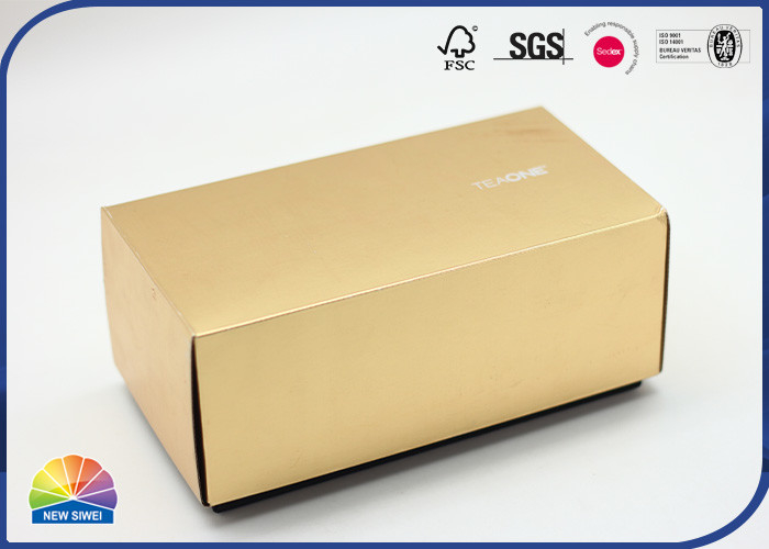 Luxury Golden Paper Cardboard Corrugated Packaging Box With E Flutes