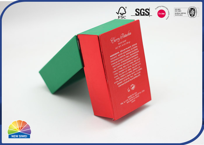Christmas Gift Packaging Hinged Lid Gift Box For Handmade Candles Green Color