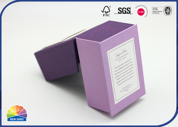 4C Print Hinged Lid Gift Box With Plastic Insert For Small Handmade Soaps