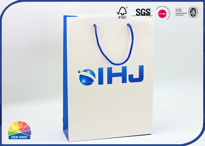 Luxury Paper Gift Bag Matte Lamination Custom Logo With Nylon Handle