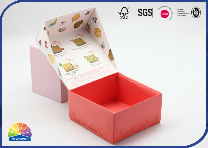 Pink Cookies Packing Folding Carton Box With UV Logo Thermophilic Retailer Shopping