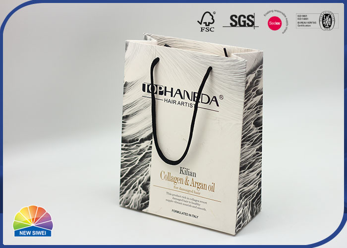 Custom Paper Shopping Bags With Nylon Handle Matte Lamination