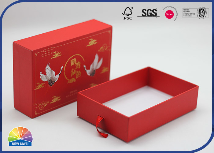 Matchbox Style Paper Boxes Drawer Paper Box EVA Foam Tray Insert With Ribborn