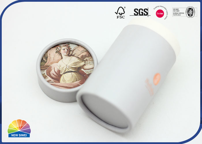 Silver Round Paper Tube With Special Desigm Craft Tube Luxury Product Packaging