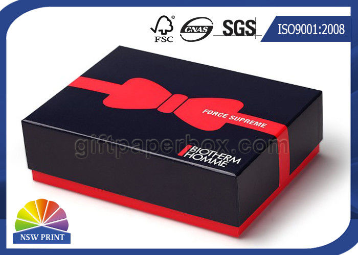 Custom Printed Rigid Paper Gift Box Blister Plastic Tray with Red Liner