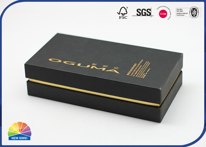 Black Gift Paper Rigid Shoulder Box Phone Package Velvet EVA Insert