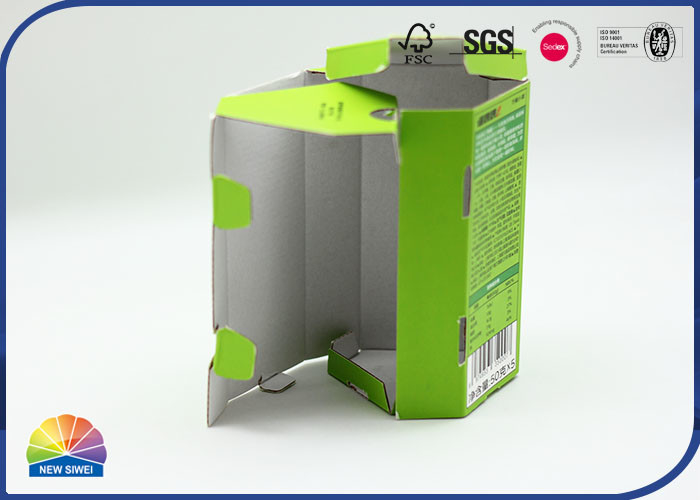 Polygon Structure Corrugated Paper Box Green Color Matte Lamination