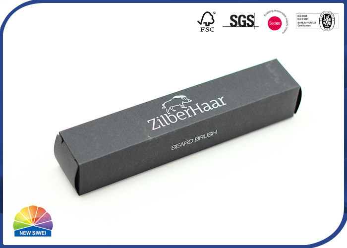 White Printed Logo Black Kraft Paper Folding Carton Box For Lipstick Package