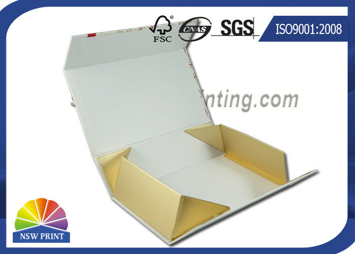Collapsible Foldable Gift Box Cold Foil Chocolate Gift Box with ribbon decorated