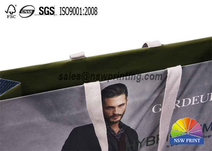 Flat Cotton Ribbon Handle Luxury Custom Paper Shopping Bags Carry Bag OEM ODM