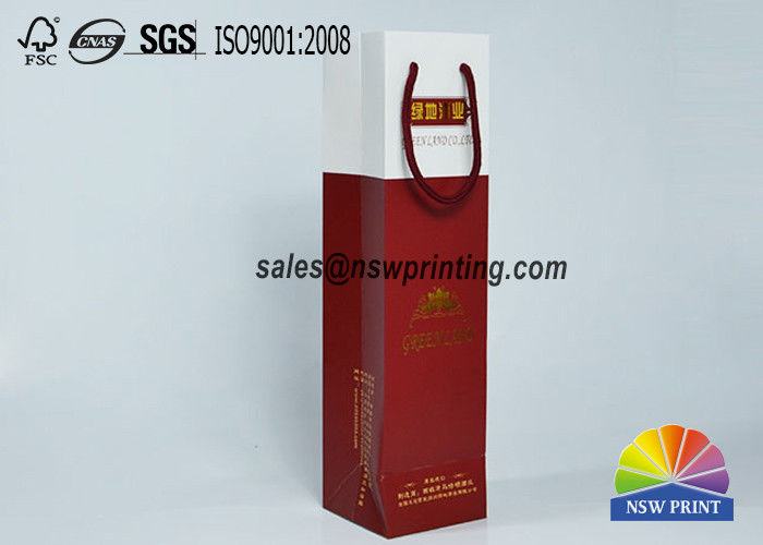 Portable 250g Art Paper Wine Packaging Bags With Spot Color Printing